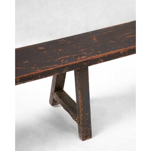 Antique French Provincial Wooden Bench For Sale - Image 4 of 9