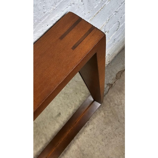 1960s Elegant Restored Original Mid Century Modern Walnut Wall Mirror Mainline by Hooker For Sale - Image 5 of 7