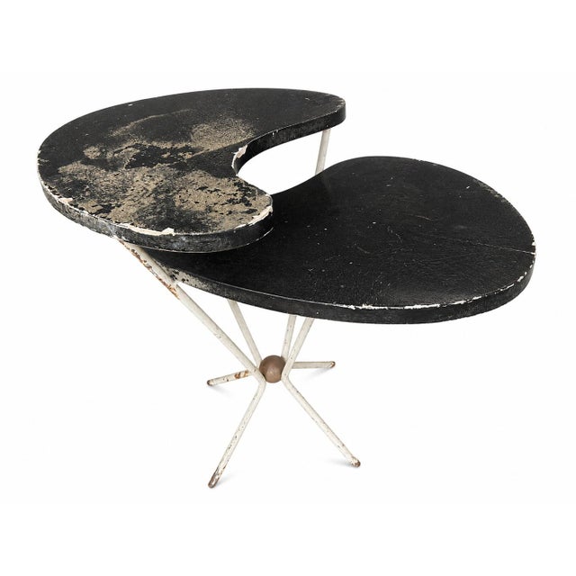 Black Free-Form Metal and Wood Coffee Table from the 1950s For Sale - Image 8 of 8