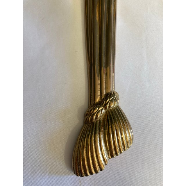 Brass Vintage Solid Brass Candle Sconces- a Pair For Sale - Image 8 of 12