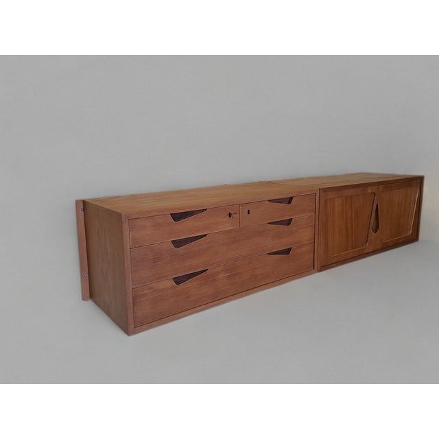 Mid-Century Scandinavian Rival Wall-Mounted Teak Storage Unit, 1960s For Sale - Image 11 of 18