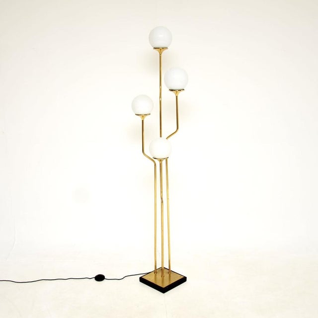 Gold Vintage Italian Brass and Opaline Glass Floor Lamp from Goffredo Reggiani, 1970s For Sale - Image 8 of 8