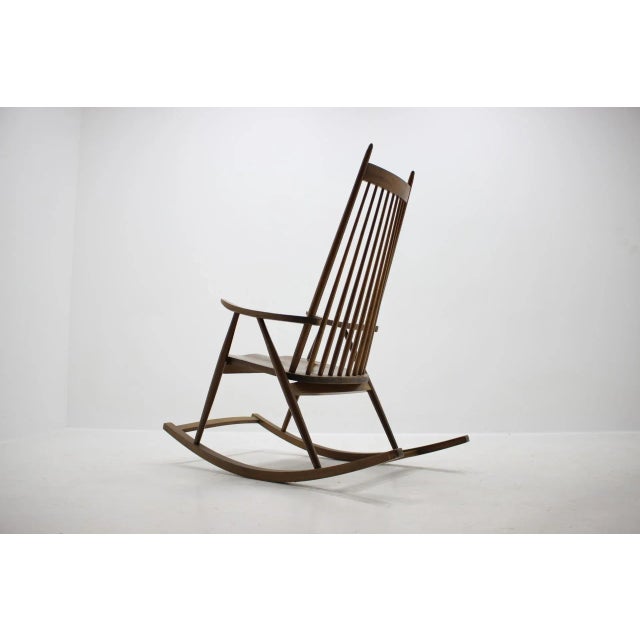 Mid-Century Wooden Scandinavian Style Rocking Chair, 1960s For Sale - Image 3 of 7