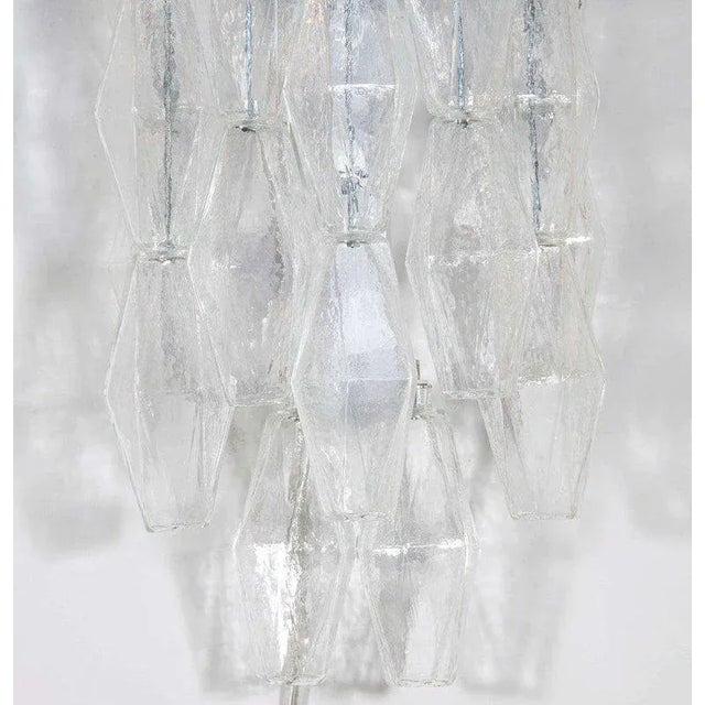 Mid-Century Modern Handblown Murano Glass Translucent Polyhedral Sconces - a Pair For Sale - Image 3 of 6