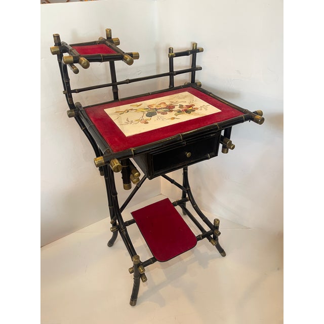 French Aesthetic Mouvement, Ebonized Bamboo Vanity, c.1890 For Sale - Image 4 of 13