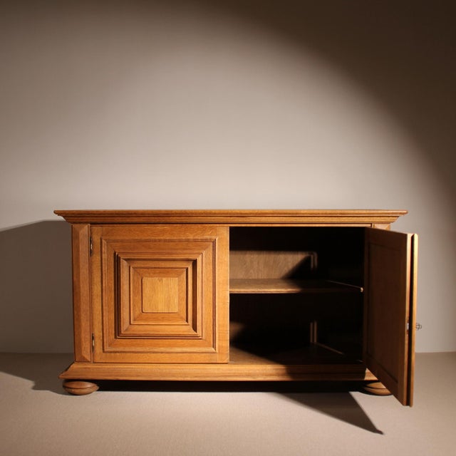 Brutalist Oak 2-Door Sideboard, Germany, 1970s For Sale - Image 4 of 11