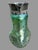 Art Nouveau Vintage Loetz Style Iridized Oil Spot 12" Art Glass Pitcher Silver Plated Rim For Sale - Image 3 of 9