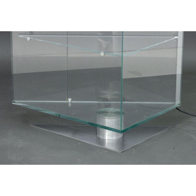 Modern Metal & Glass Illuminated Display Shelf For Sale - Image 14 of 14