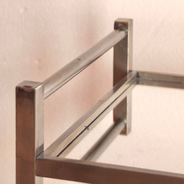 Silver Vintage French Art Deco Chromed Bar Trolley by Jacques Adnet, 1930s For Sale - Image 8 of 13