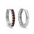 Contemporary Natural Garnet Huggie Hoops, January Birthstone Hoops, Dainty Earrings for Her - A Pair For Sale - Image 3 of 4