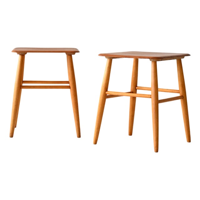 Fanett Stools by Ilmari Tapiovaara for Edsby Verken, 1960s, Set of 2 For Sale