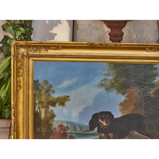 English 19th Century Oil Painting of a Dog and Pheasant in Landscape For Sale In Atlanta - Image 6 of 12