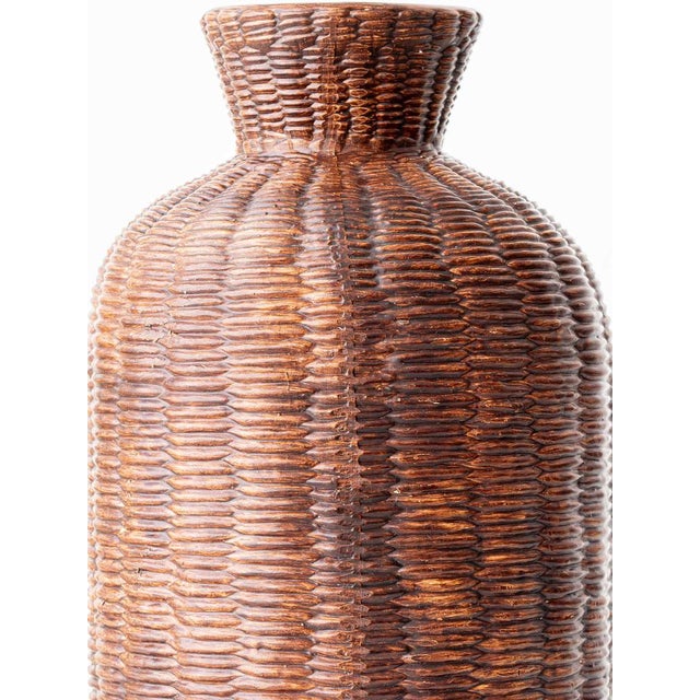 Boho Chic Wicker Table Lamp with New Woven Cream Cord Lampshade, 1970s For Sale - Image 3 of 11