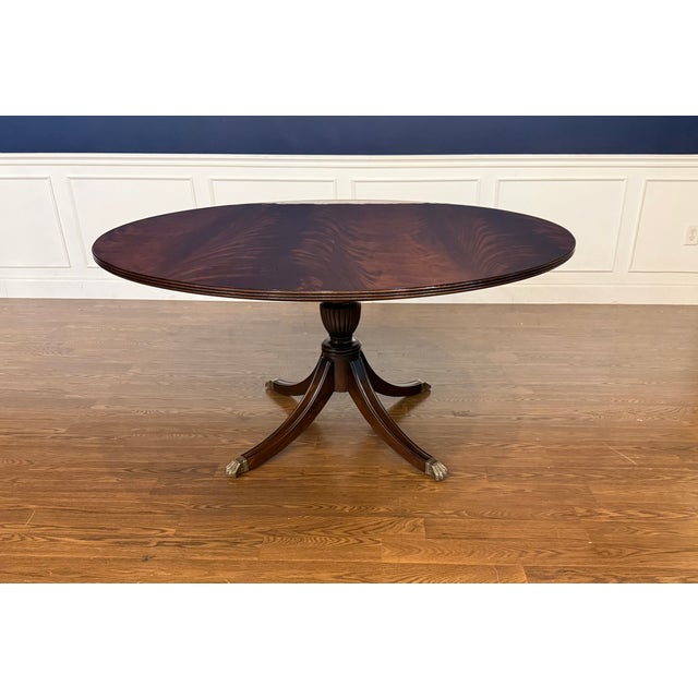 Georgian Style 60 Inch Diameter Mahogany Dining Table by Leighton Hall - Showroom Sample For Sale - Image 11 of 18