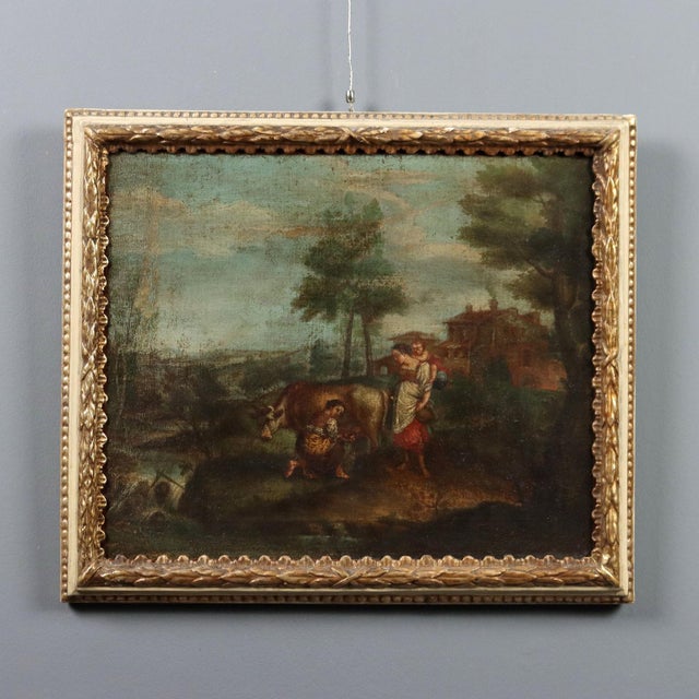 Landscape Composition, 18th Century, Oil Painting on Canvas, Framed For Sale - Image 10 of 10