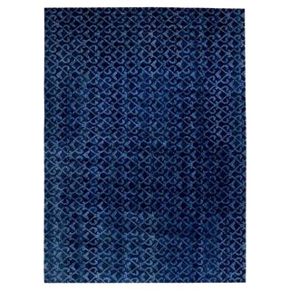 Contemporary Geometric Handcrafted Pashmina Euro Rug by Doris Leslie Blau For Sale