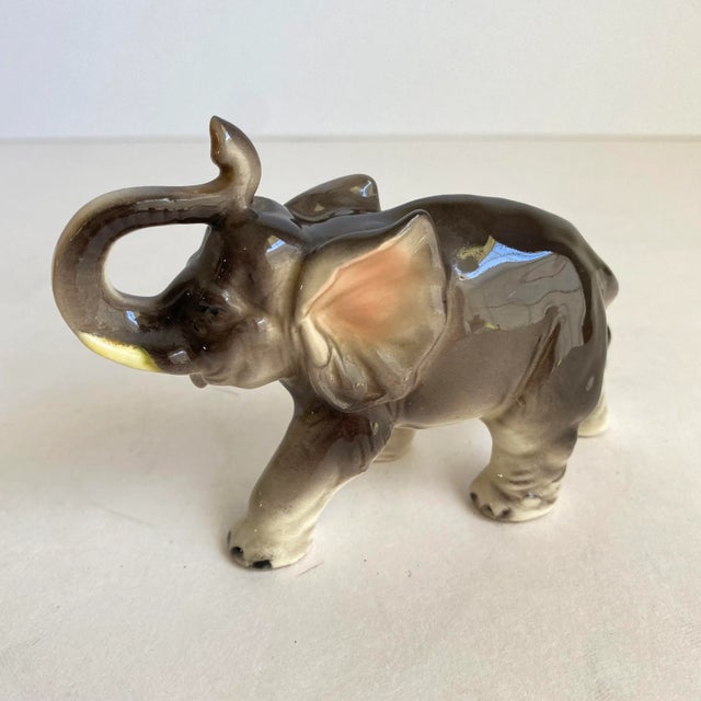 Vintage 1960s Ceramic Elephants Figurines Good Luck Trunks Up a Pair Chairish