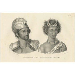 Brodtman, Inhabitants of the Sandwich Islands, Hawaii, 1835, Print For Sale