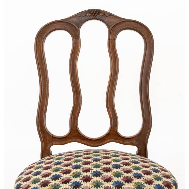 Mid 20th Century Louis XV Style Carved Walnut Side Chairs, Pair For Sale - Image 5 of 10