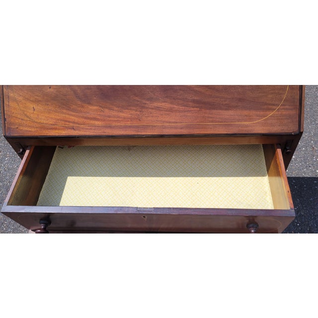 Circa 1850 American Federal Fall Front DRSK For Sale - Image 12 of 18