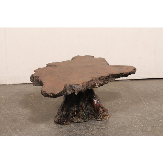 Mid 20th Century Live-Edge Cypress Wood Small Coffee Table For Sale - Image 10 of 12