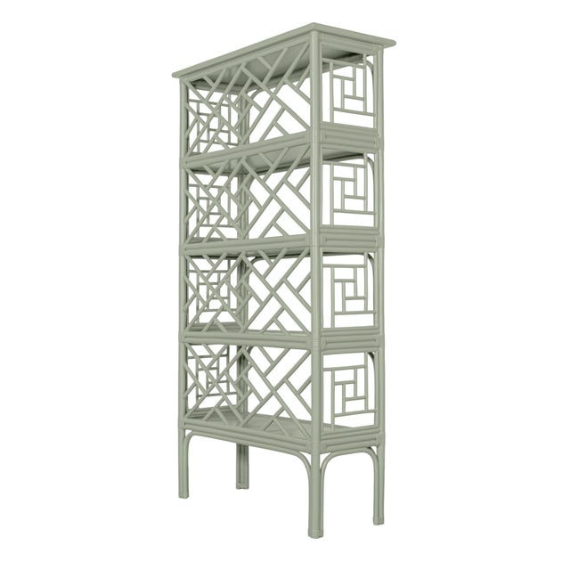 David Francis Chippendale Etagere, Celery Green For Sale - Image 4 of 5
