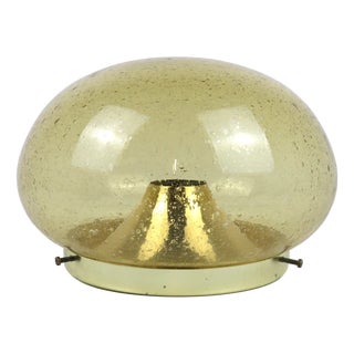 Space Age Brass Ceiling Wall in Glass and Brass by Sölken Leuchten, Germany, 1970s For Sale