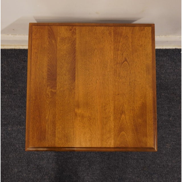 Wood Ethan Allen Classic Manor Collection Solid Maple 20" Square Accent Bunching End Table 15-8421 For Sale - Image 7 of 9