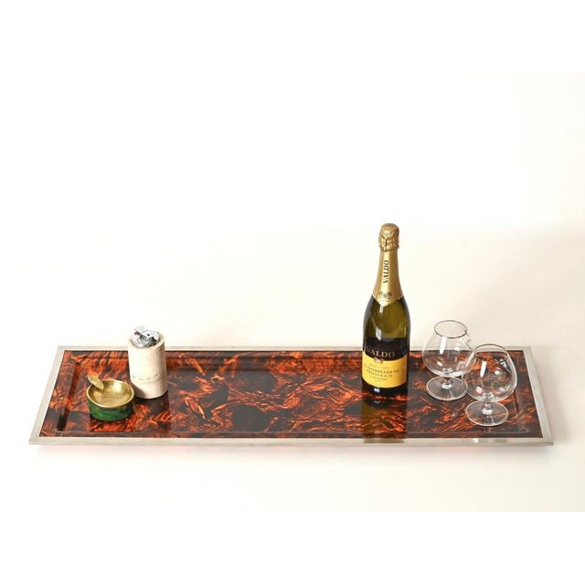 Tortoiseshell Acrylic Glass Tray from Dior, Italy, 1970s For Sale - Image 11 of 13