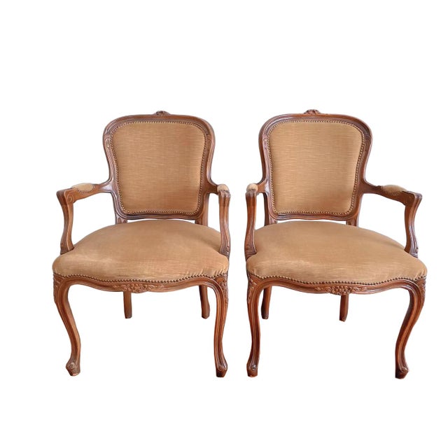 Late 20th Century French Provincial Accent Arm Chairs a Pair Chairish