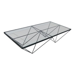 1980s Steel and Glass Rectangular Coffee Table "Alanda" by Paolo Piva for B&b Italia For Sale