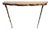 Brass Wall-Mounted Console Table with Pink Glass Top, Italy, 1940s For Sale