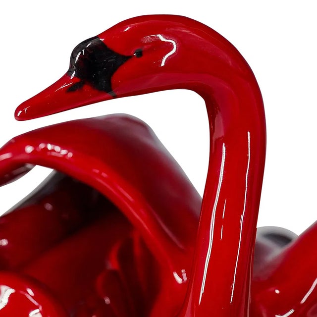 English Vintage Royal Doulton “Nestling Down” Flambé Swan Sculpture Hn3538 For Sale - Image 3 of 17