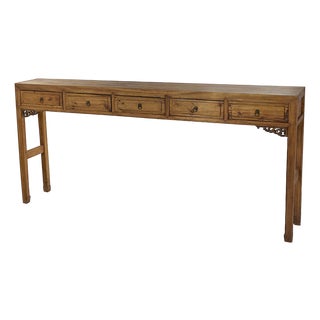 Antique Japanese Elmwood Console Table For Sale