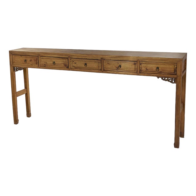 Antique Japanese Elmwood Console Table For Sale