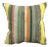 Vintage Striped Turkish Handmade Gray and Green Kilim Pillow Cover For Sale