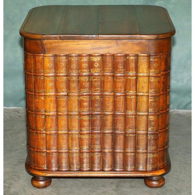 Faux Book Fronted Hardwood Library Side Cabinets by Theodore Alexander, Set of 2 For Sale - Image 10 of 18