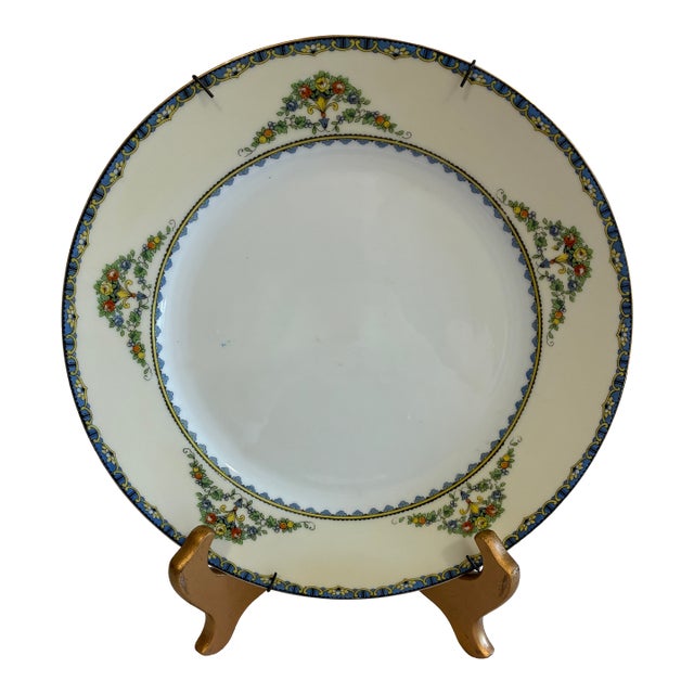 Vintage Noritake Avril Floral Dinner Plate With Plate Wall Hanger For Sale