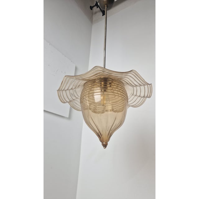 Honey Glass Chandelier by Vittorio Zecchin for Venini Murano, 1940s For Sale - Image 12 of 12