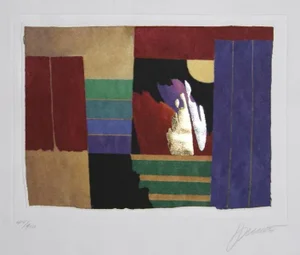 Lapis Moon I, Max Hayslette Lithograph and Foil, Signed and Numbered in Pencil
