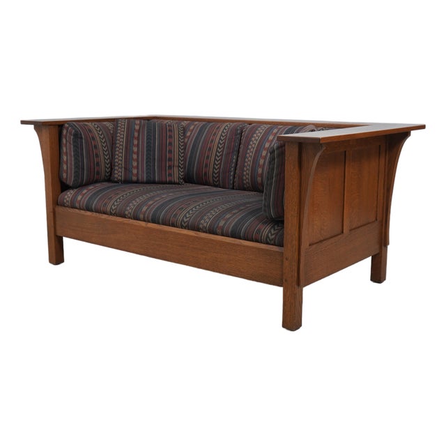Stickley Mission Oak Arts & Crafts Loveseat For Sale