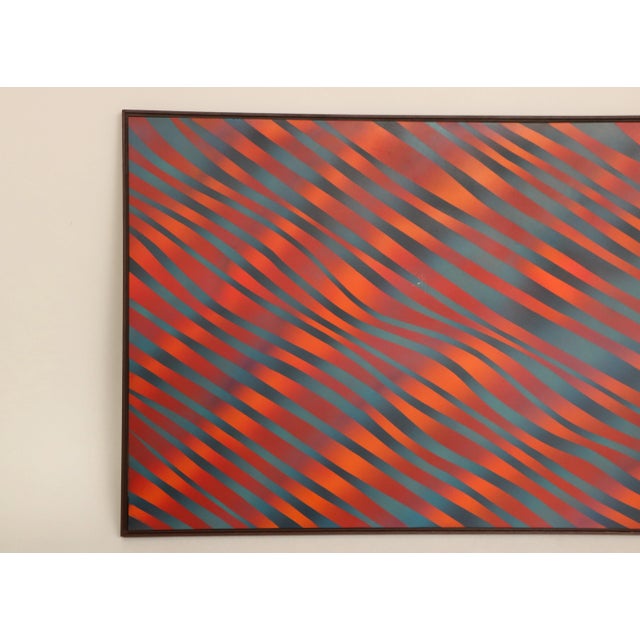 Op Art "Fire and Ice" Painting by J. Brown For Sale In Madison - Image 6 of 9