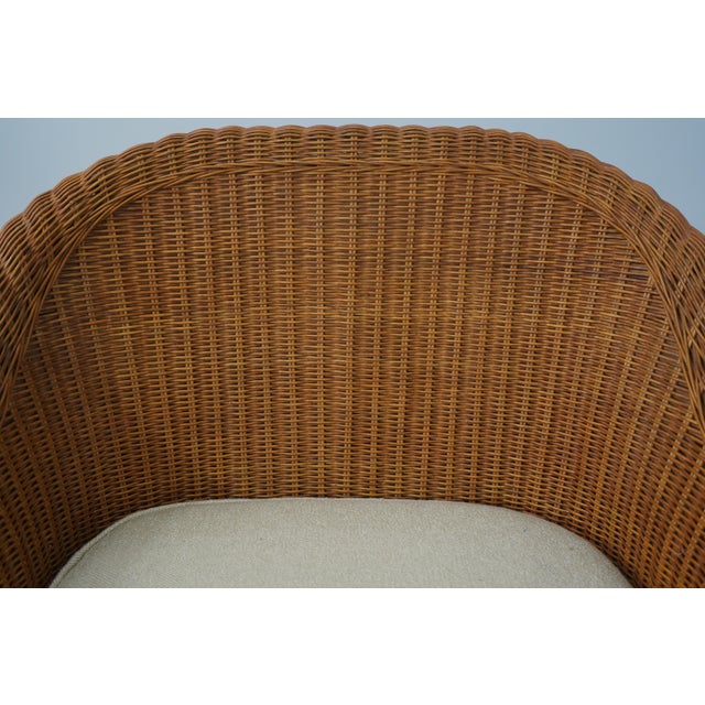 Ethan Allen Wicker Club Chair W. Cushions For Sale In Philadelphia - Image 6 of 12