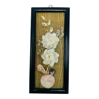 Vintage Seashell Wall Plaque For Sale