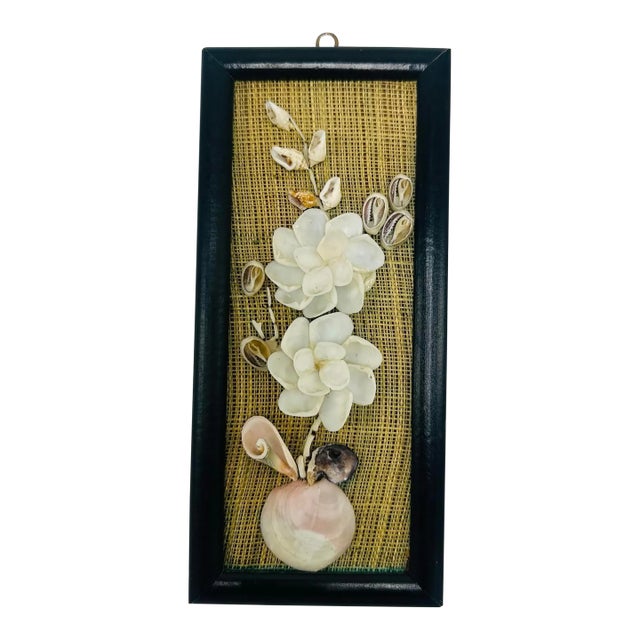 Vintage Seashell Wall Plaque For Sale