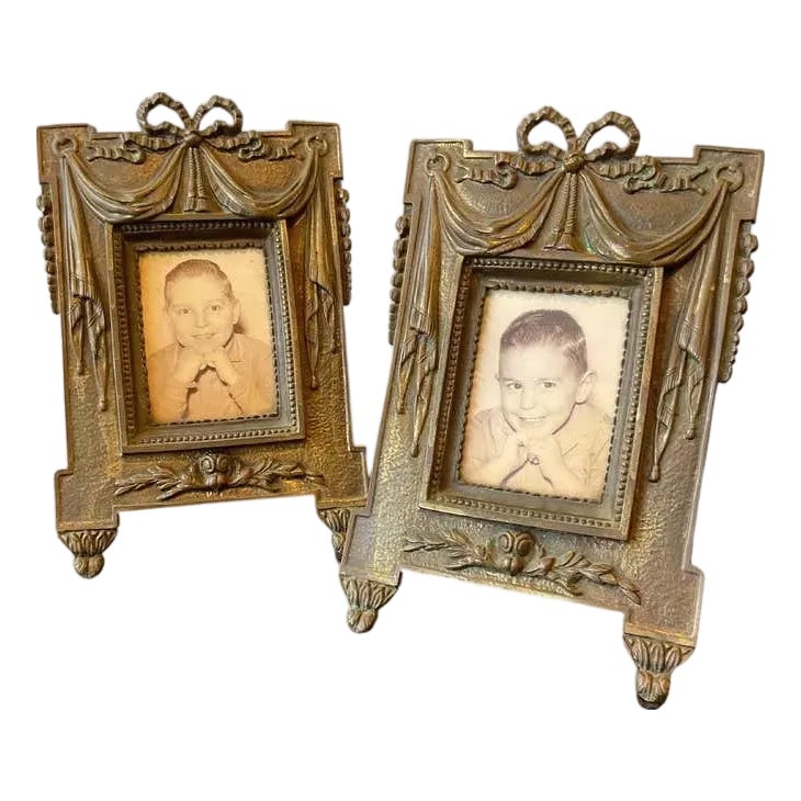 1940s Bronze French Classical Frames - a Pair | Chairish