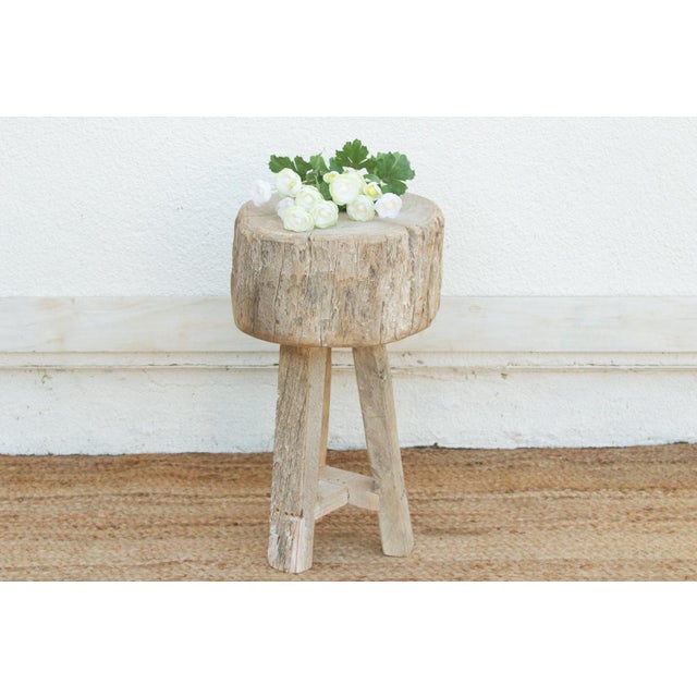 Rustic Round Table W/Thick Slab Top For Sale In Los Angeles - Image 6 of 6