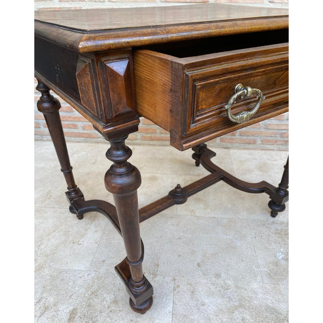 Louis XVI French Walnut Side Table with drawer, 1920s For Sale - Image 12 of 18