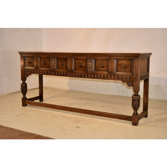 Period Edwardian English Oak Sideboard, C. 1900 For Sale - Image 4 of 8