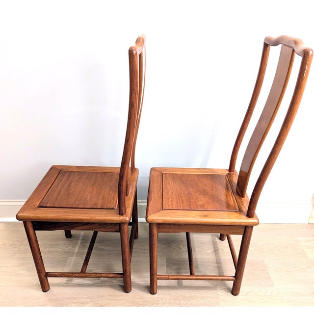 Mid 20th Century Chinese Ming Style Chair Pair Yolk Back Mid 20th Century For Sale - Image 5 of 13